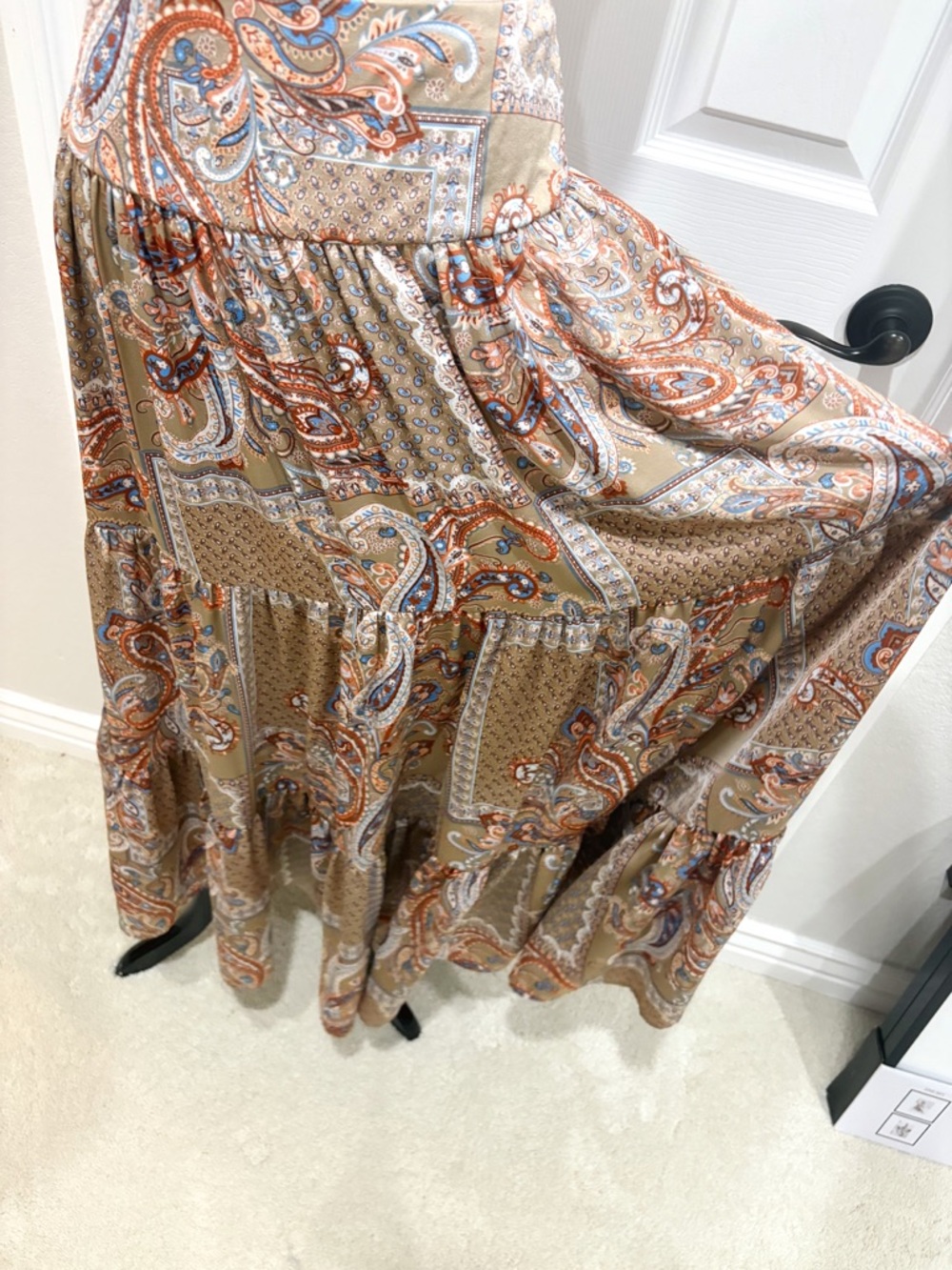 Natural Life Bohemian Paisley Maxi Skirt Size Small - Picture 2 of 4